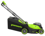 Газонокосилка аккумуляторная GREENWORKS 2520907UD 2x24V, 41 см, бесщеточная, c 2хАКБ 4 Ач и ЗУ
