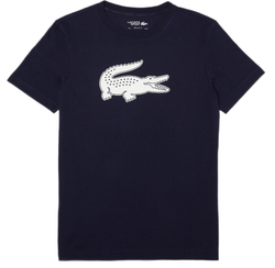 Мужская теннисная футболка Lacoste SPORT 3D Print Crocodile Breathable Jersey T-shirt - navy blue/white
