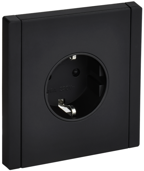 FORTE&PIANO Розетка 1-местная с заземлением с защитными шторками безвинтовое крепление 16А FP113M металл черный IEK