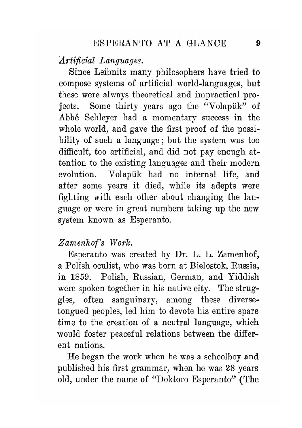 Esperanto at a Glance. The International Language: History, Grammar, and Vocabulary | Edmond Privat