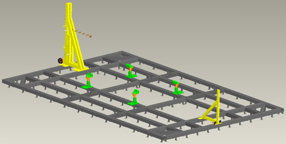 G7 Рама напольная для правки кузовов автомобилей, размер 4,5х7 метров