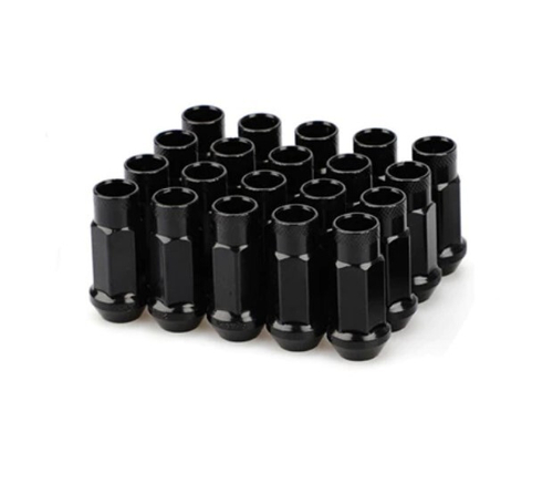 Гайки (12х1.5) Muteki, чёрный цвет (20шт + ключ), секретки.