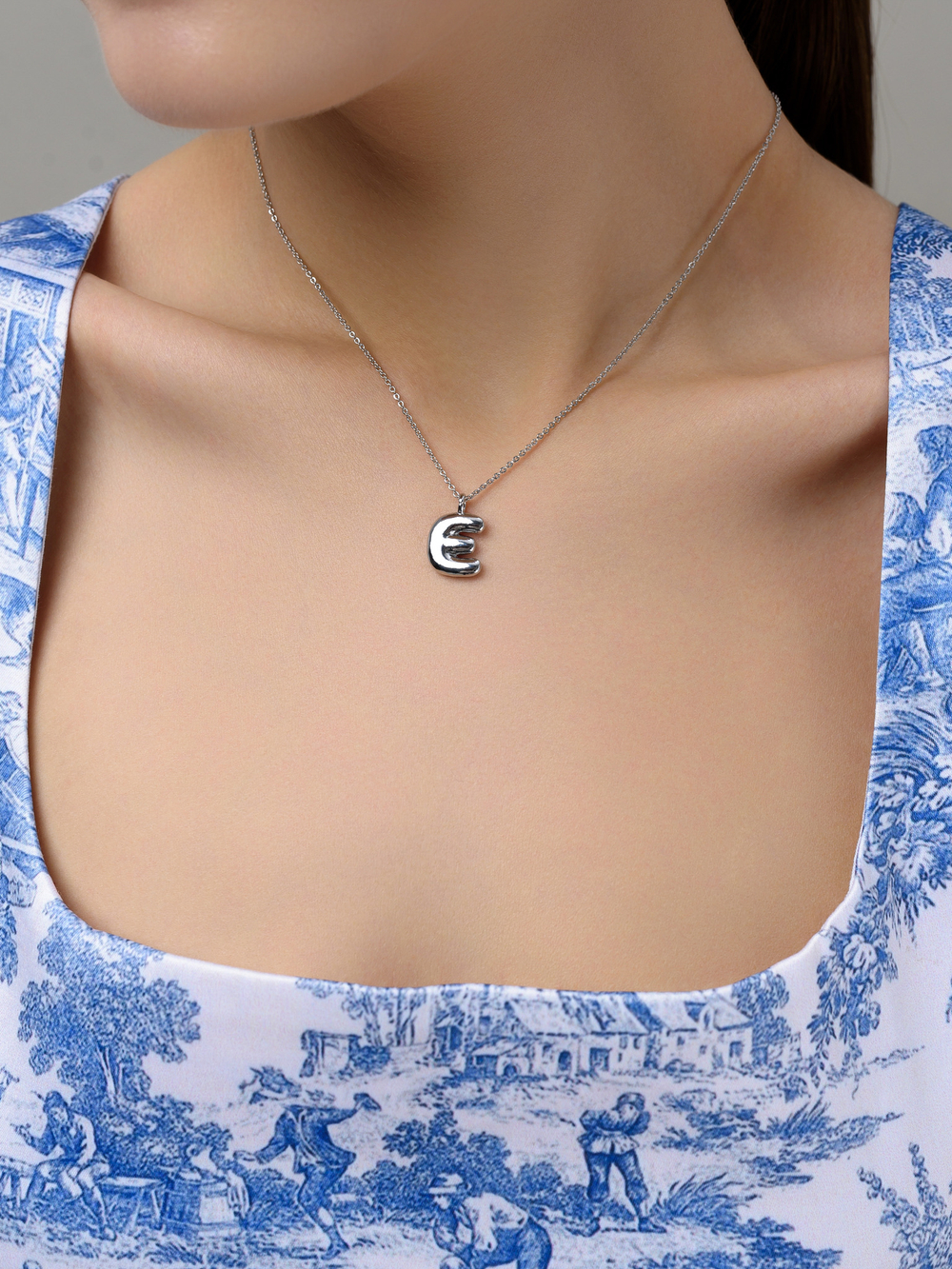 Колье "Simple words E" Silver