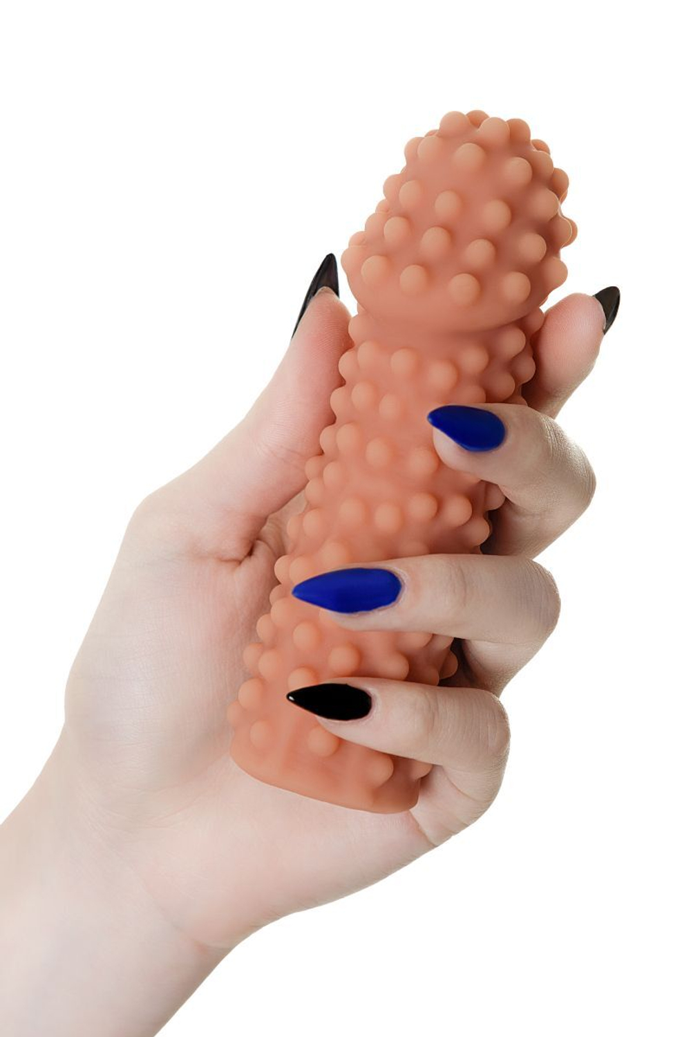 Телесная насадка на фаллос с бугорками Extreme Sleeve 010 S-size - 14,7 см. (Цвет: телесный)