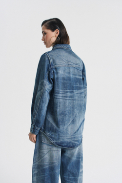 Джинсовая рубашка acid wash