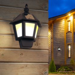 ERAFS08-36 ЭРА Фасадный светильник Фонарь,2 режима(огонь,холодный свет),на солн. бат.,40LED,7lm (12/ | Фасадная декоративная подсветка