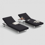 Шезлонг Ideal Patio КОСТА на колесах антрацит - белый каркас