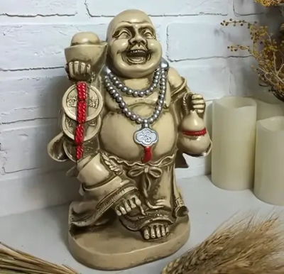 Копилка из гипса «Хотэй» 31см (слоновая кость)