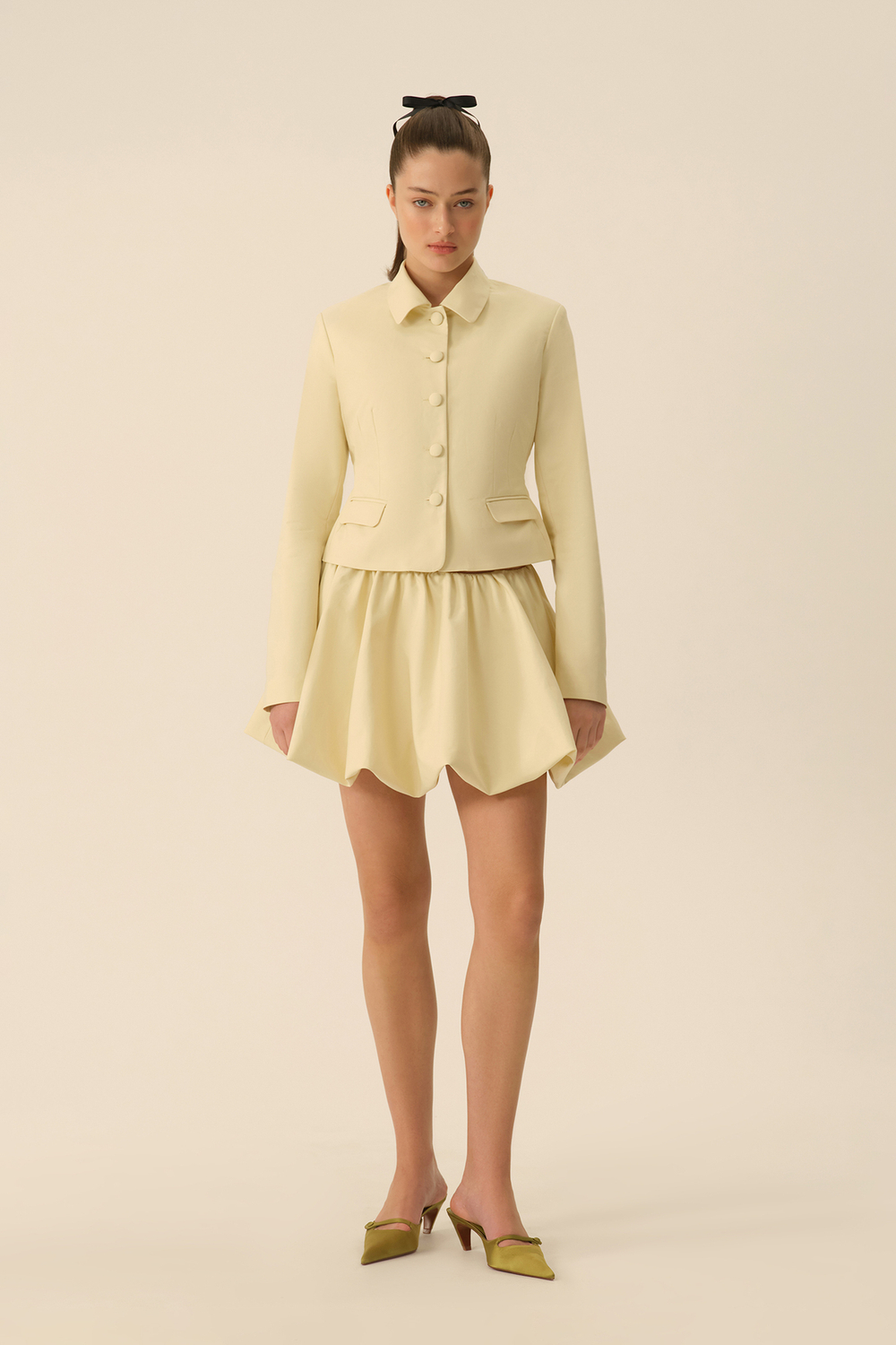 Жакет укороченный ((Baby Doll cotton edition)), сливочный