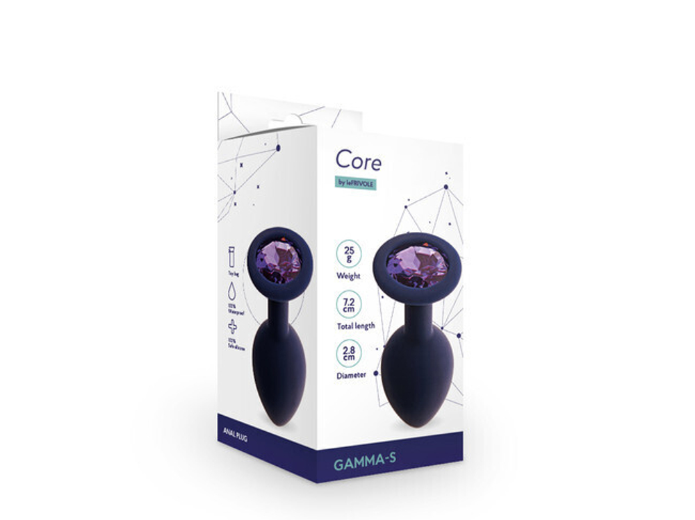 Анальная пробка с кристаллом Gamma-M (Цвет: синий)