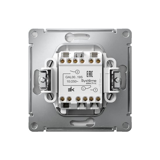 Выключатель для жалюзи 2-кл. ArtGallery 2х (сх. 4) 10А быстрозажим. клем. механизм алюм. SE GAL000319S