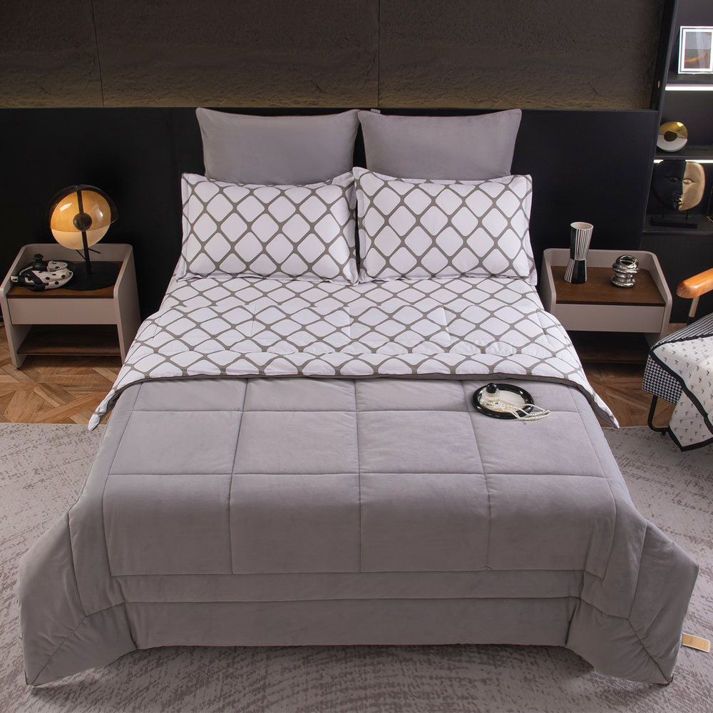 КПБ Сатин Velouria Luxe с Одеялом VL011, Евро, 4 наволочки