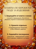 Комплект украшений с янтарём 3 круга 1 листик краснуха
