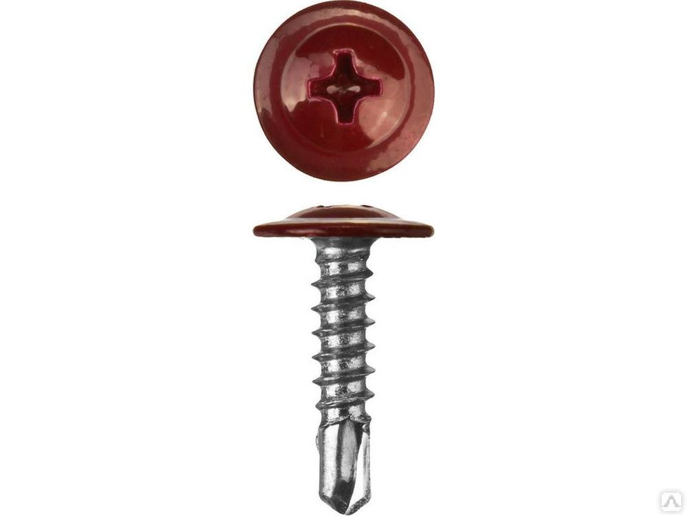 Саморез п/с сверло с п/ш RAL 3005, темно-красный