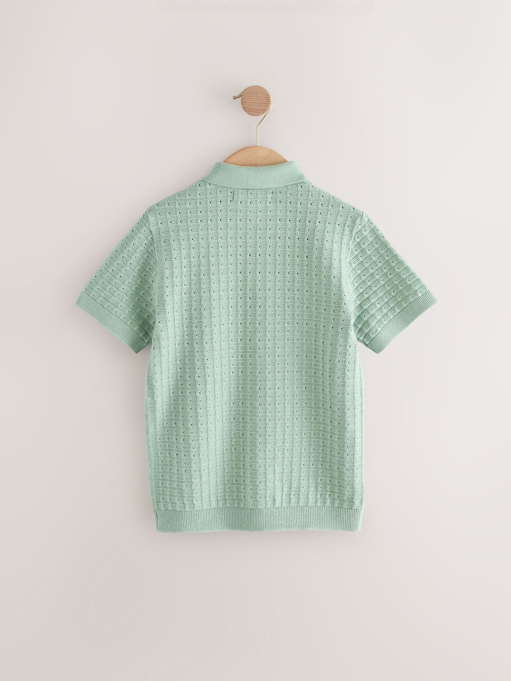 Рубашка трикотажная с коротким рукавом для мальчика Next AA8-947, Светло-зеленый