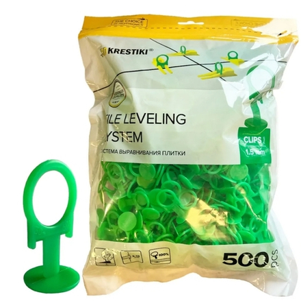 Зажим 3D+ СВП PROFI (500 шт) 1,5мм ЗЕЛЕНЫЕ