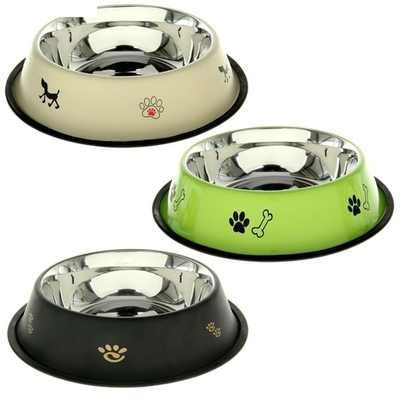 Миска нескользящая цветная с рисунком 470 мл.