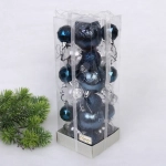 Набор шаров «Winter magic» 6 см + 4 см (24 предмета), Сапфир