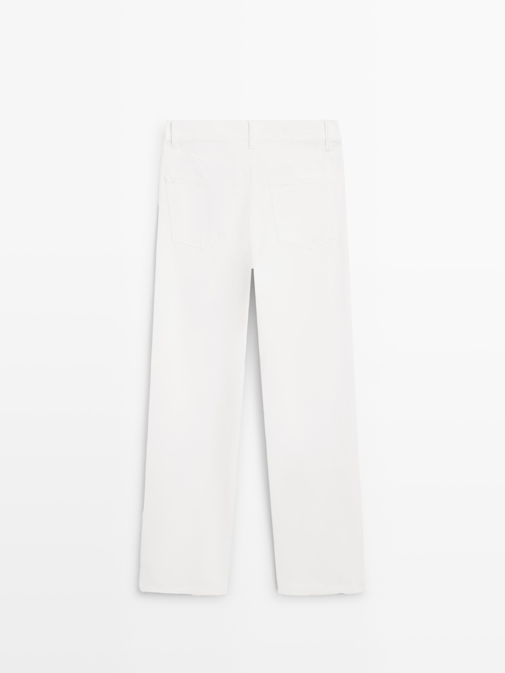 Massimo Dutti Прямые джинсы с высокой талией, экрю