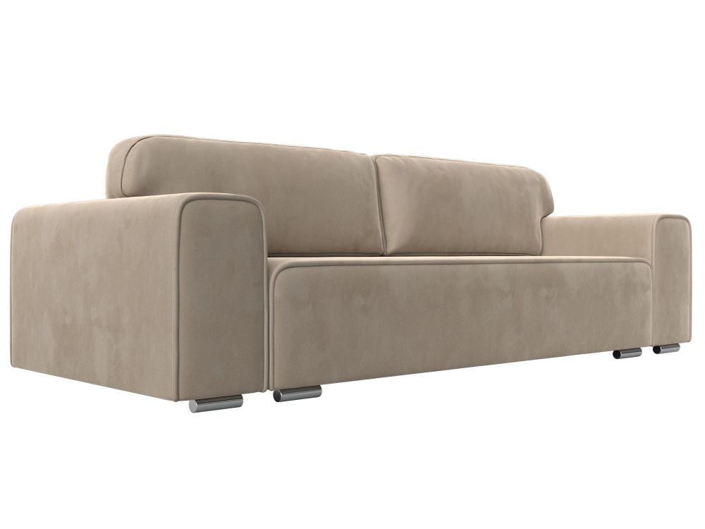 Диван прямой Лига-029, ВЕЛЮР Бежевый