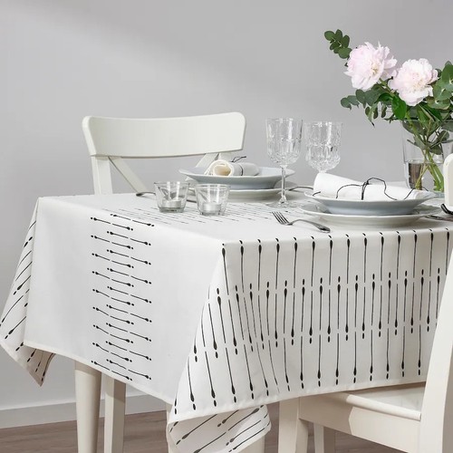 TUVIRIS ТУВИРИС Скатерть, темно-зеленый/белый узор,145х240 см