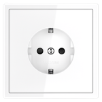 Розетка встраиваемая VOLTUM S70 с заземлением и защитными шторками, 16А, (белый глянцевый)