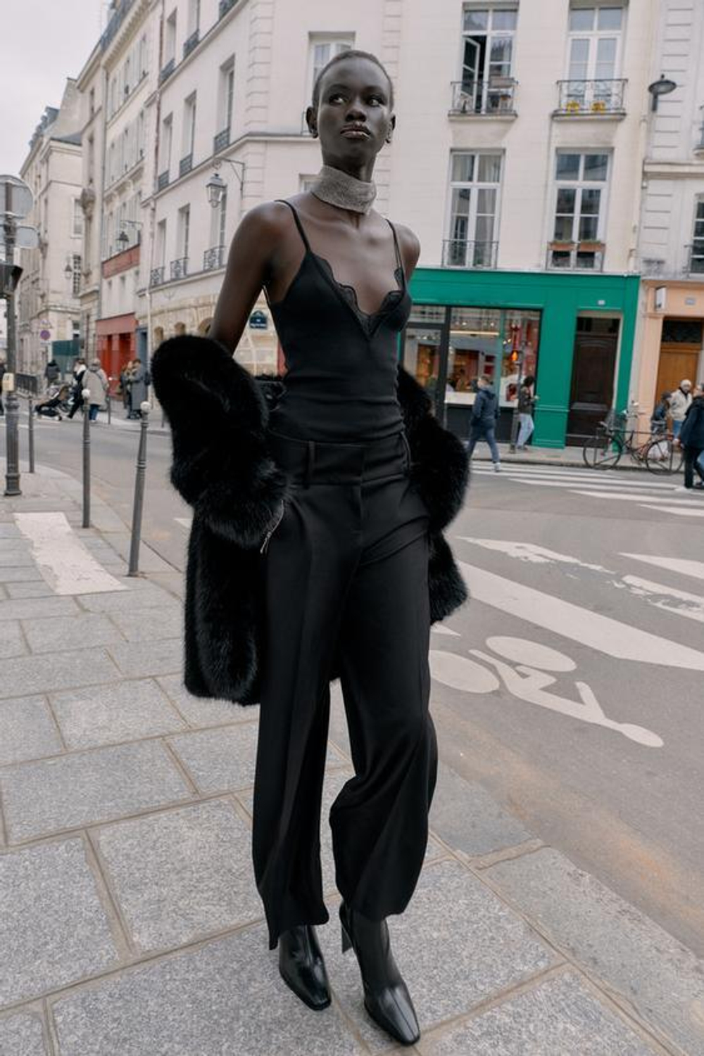 ZARA БРЮКИ С КАРМАНАМИ НА МОЛНИИ, ЧЕРНЫЙ