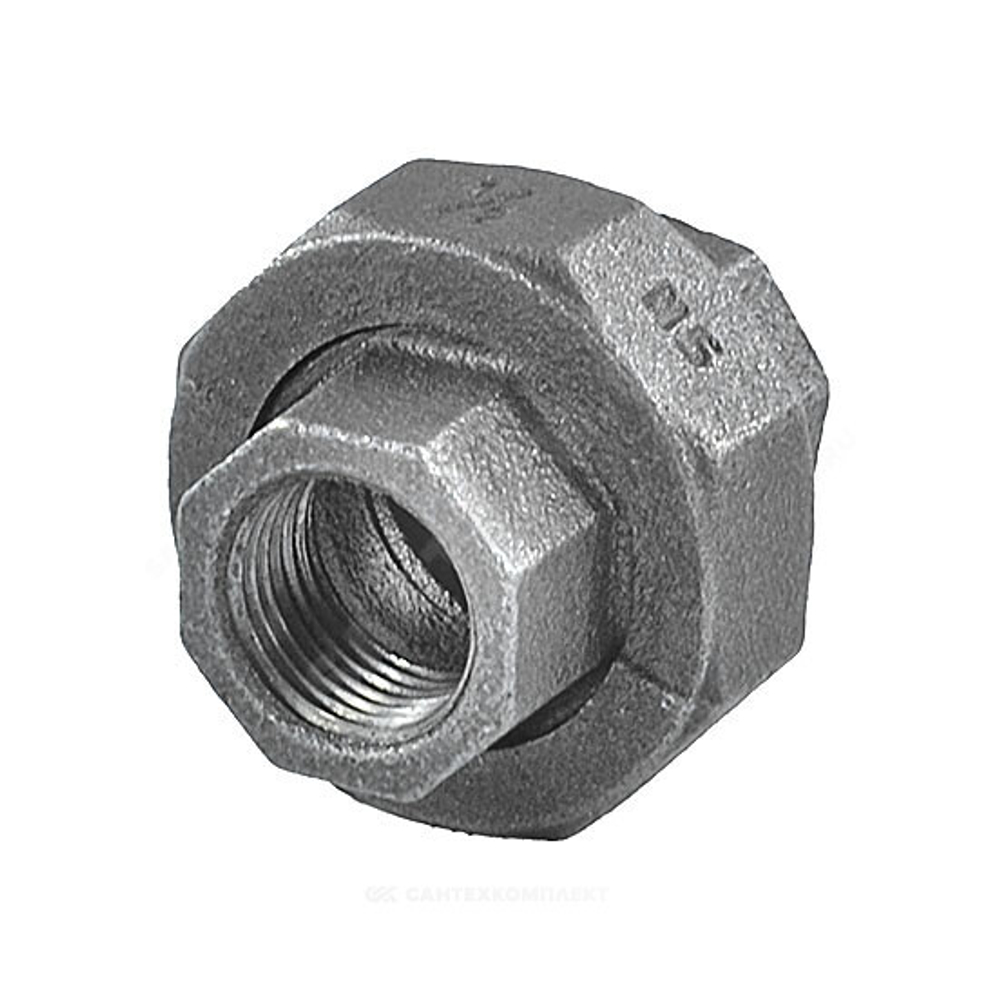 Соединитель прямой американка чугун Ду 15 (1/2") ВР/ВР Fittex PLUS
