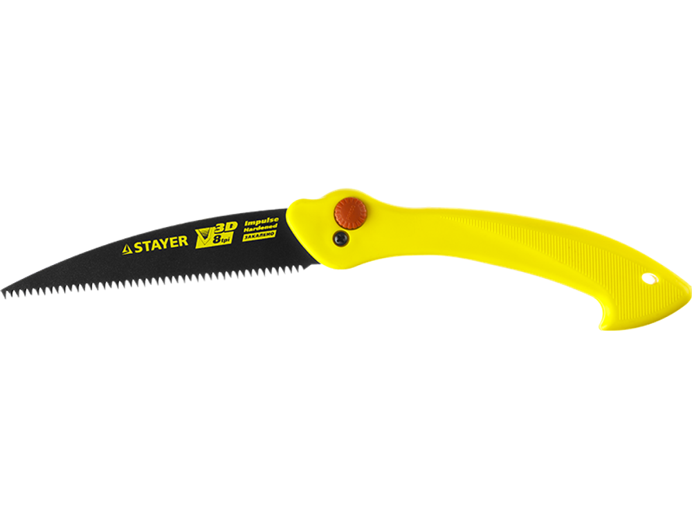 Ножовка складная походная STAYER MAXCut 160мм, 3D японский зуб, тефлоновое покрытие