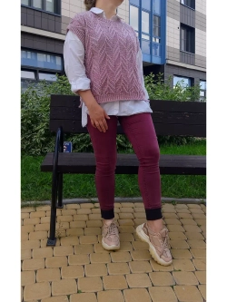 Жилет вязаный ажурный
