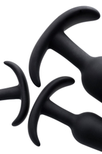 Набор из 3 черных анальных втулок Eridani (Цвет: черный)