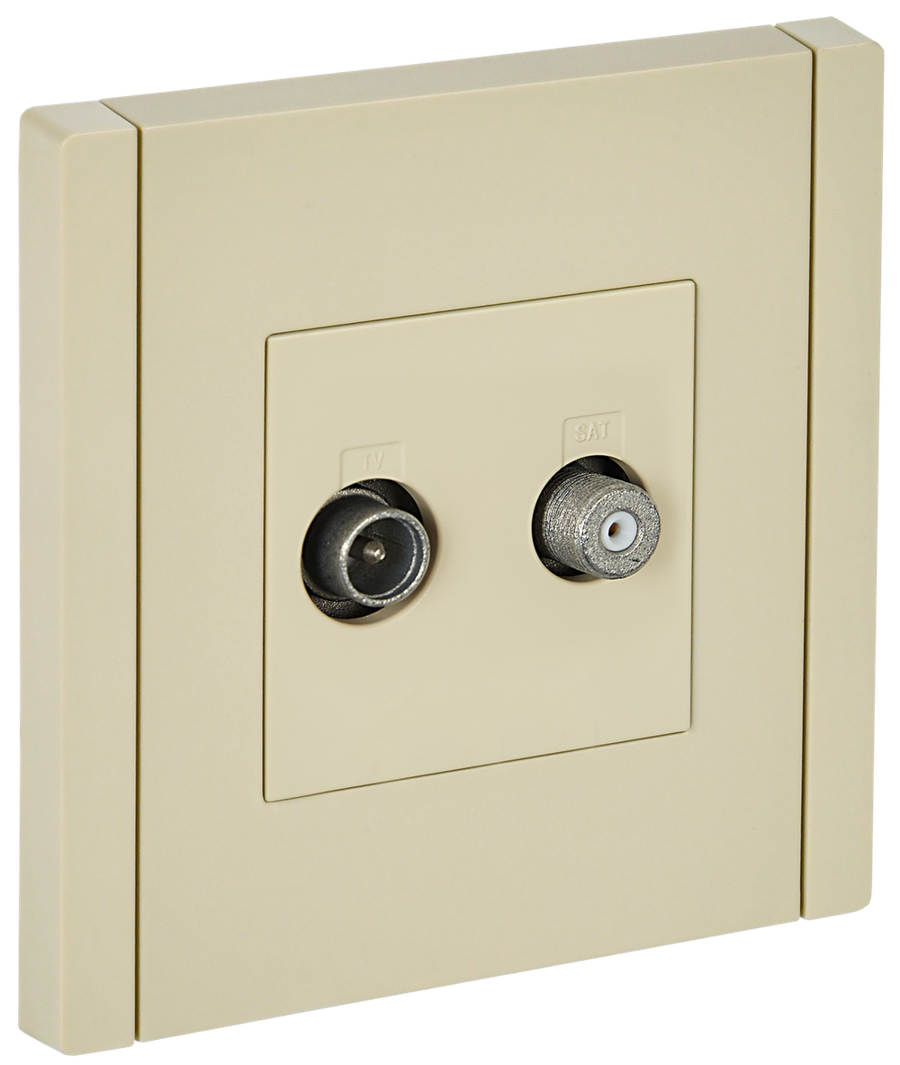 FORTE&PIANO Розетка двойная TV+SAT FP438 ваниль IEK