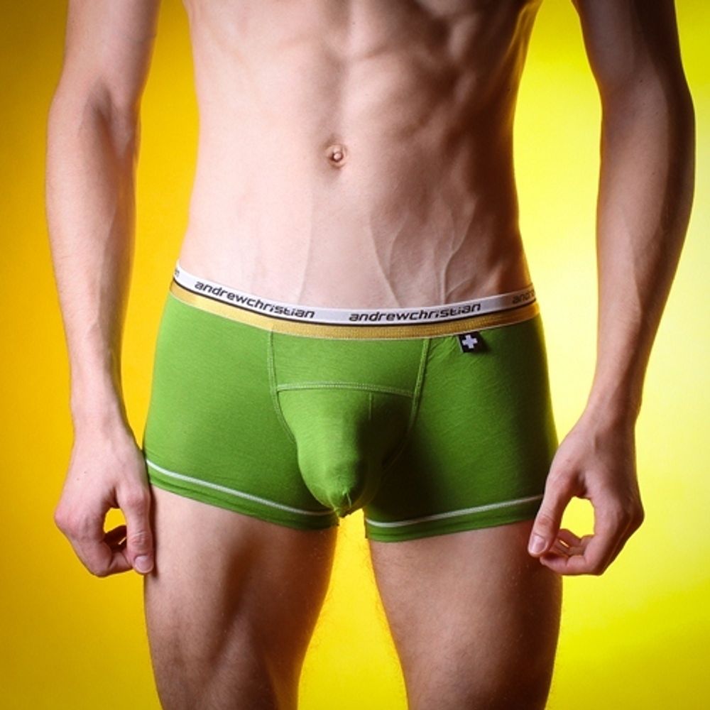 Мужские трусы боксеры зеленый Andrew Christian Vibe Boxer Olive  м086