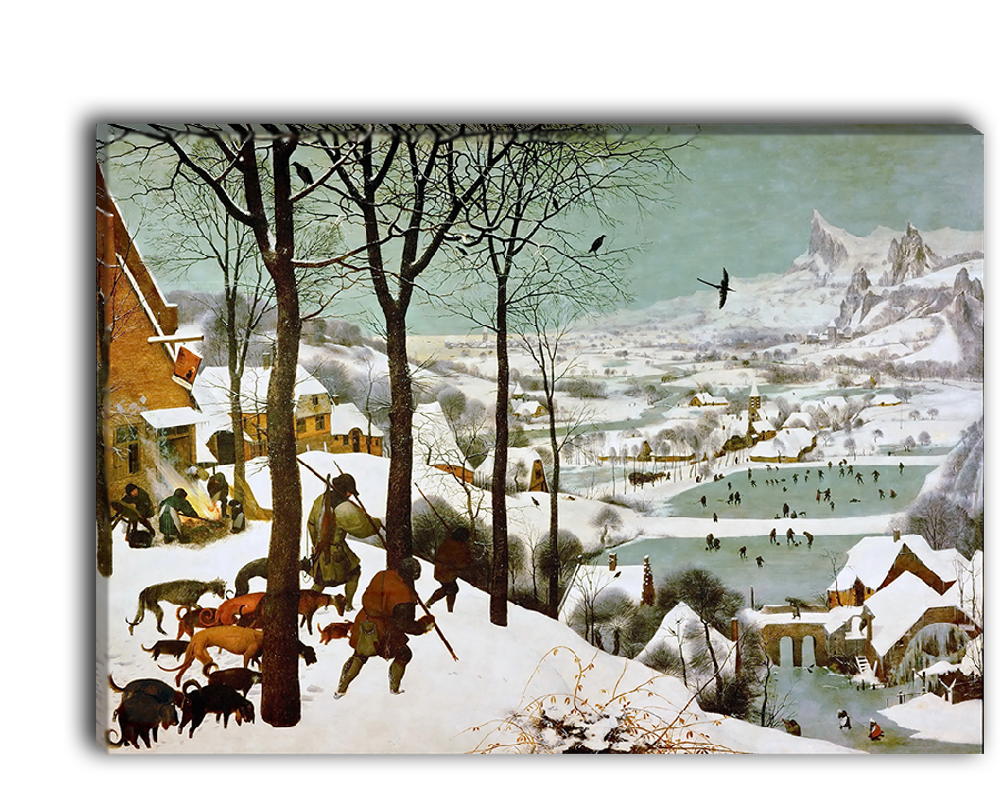 Картина для интерьера "Охотники на снегу", Брейгель, Питер на подрамнике печать на холсте