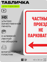 Табличка для парковки "Частный проезд, не парковаться", для дома, офиса, организаций, 40х30 см, Silver Plane x Айдентика Технолоджи