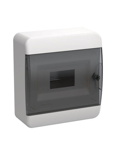 Корпус ЩРН-П-8 TEKFOR IP41 черн. прозр. дверь пластик. IEK TF5-KP12-N-08-41-K01-K03