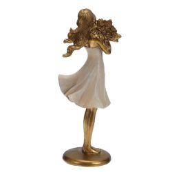 GAEM Фигурка декоративная "Девушка с цветами", L9,5 W6,5 H23,5 см