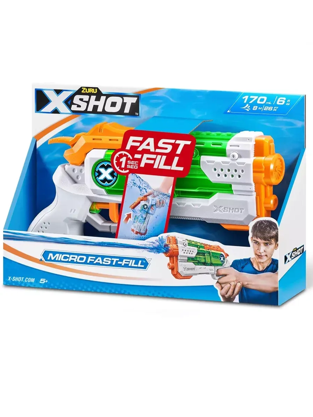 Водный бластер водяной пистолет Зуру X-Shot Micro Fast-Fill