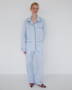 Комплект: рубашка и брюки с кантом голубой