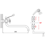 Смеситель для ванны Oute T54 T5423