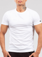 Мужская облегающая футболка с круглым вырезом