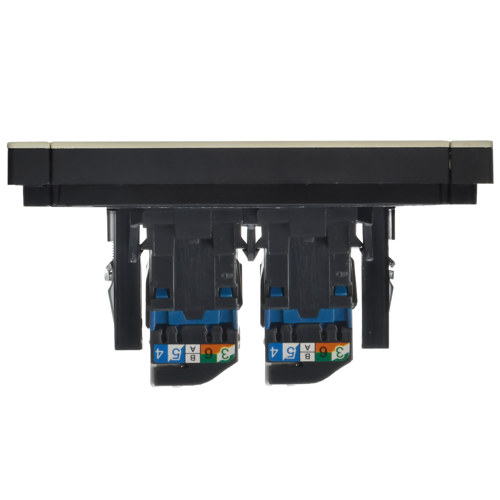 FORTE&PIANO Розетка компьютерная двойная RJ45 кат.6 FP834M металл серый сланец IEK