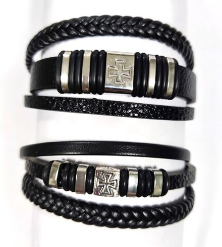 Браслет с молитвой Комбинированный-3 с Крестом из силикона в ассортименте (SS-27, LS234-12) (Сев)