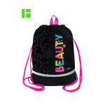 Мешок для обуви 1 отделение Berlingo "Beauty", 400*480мм, расширяющееся дно, светоотражающая лента, карман на молнии