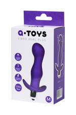 Анальная пробка с вибрацией A-Toys фиолетовая 12,9 см