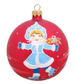 НФШ-1112/1 Ел. украшение Шар «Снегурочка на коньках» 90 мм