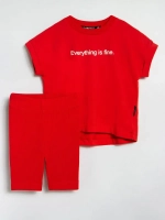 Костюм для девочки, футболка и велосипедки