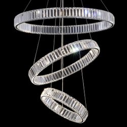 Citilux Чезаре CL338381 LED Люстра хрустальная с пультом Хром