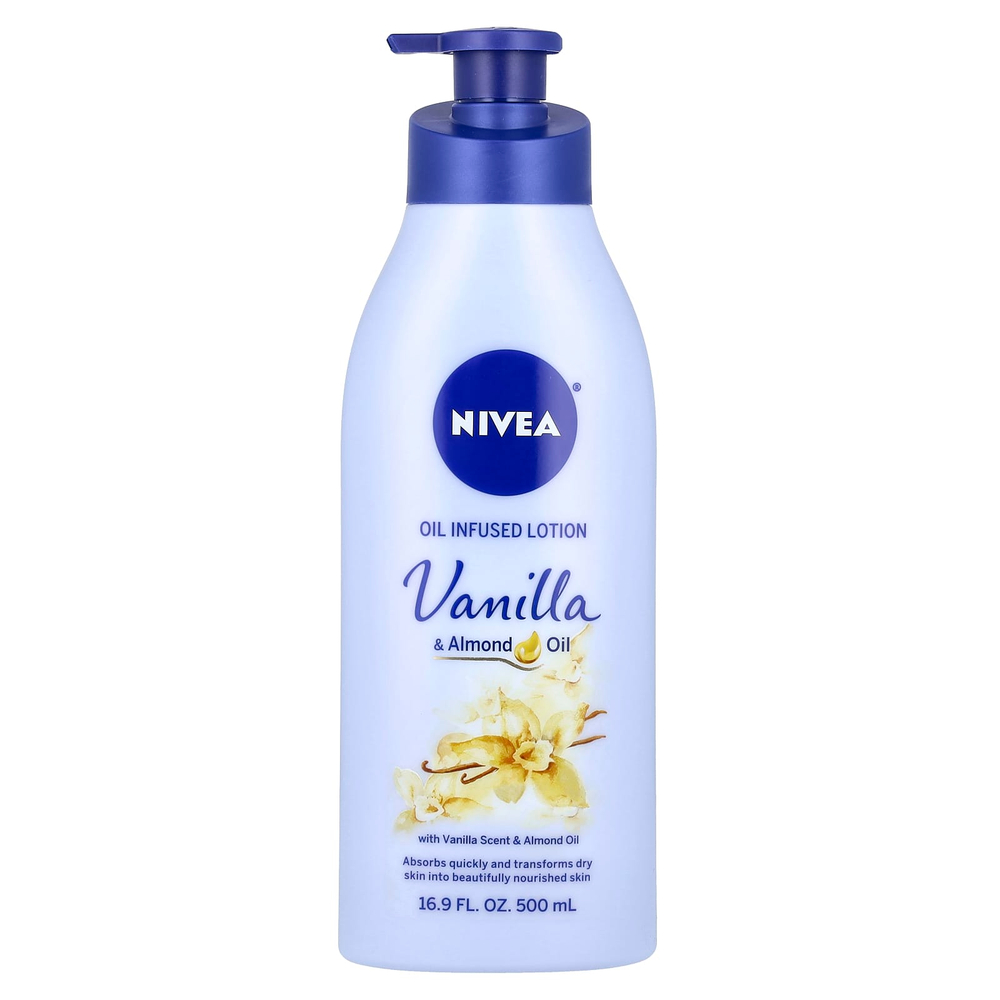 Nivea, Масляный лосьон, ванильное и миндальное масло, 500 мл (16,9 жидк. унц.)