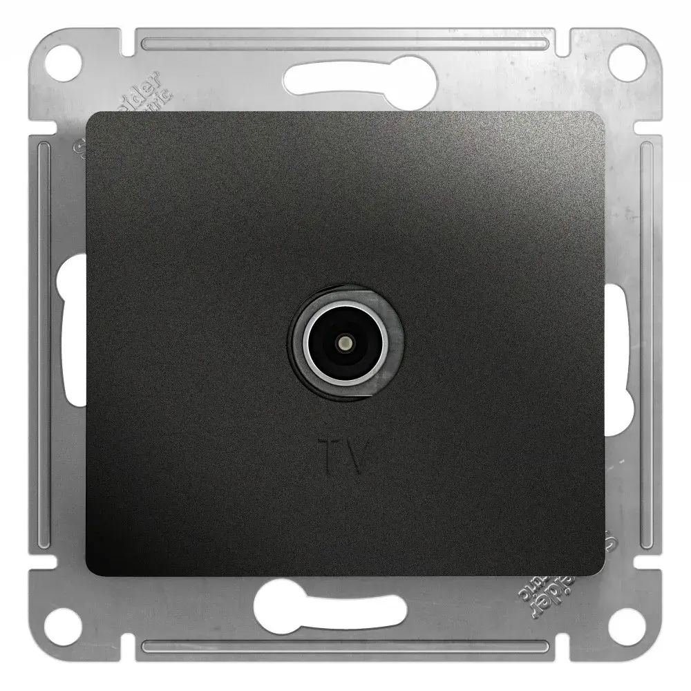 GLOSSA TV РОЗЕТКА проходная 4дБ, механизм, АНТРАЦИТ